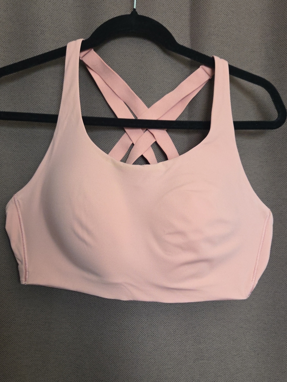 lululemon athletica Light Pink Energy Bra Crisscross Strappy Sports Bra Size 40C